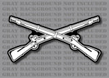 Infantryman Infantry Branch Crossed Muskets Rifles US Army Decal