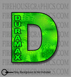 Duramax Chevy Turbo Diesel D Green Kryptic Camo Window sticker decal