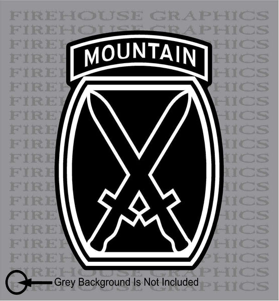 10th Mountain Division US Army American Flag Veteran sticker decal