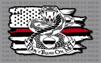 Firefighter Thin Red Line Don't Tread On Me Gadsden Rattlesnake American Flag