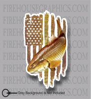 American flag Redfish Spot Tail Bass Red Drum fish fishing sticker decal