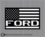 Ford Truck American flag diesel sticker decal