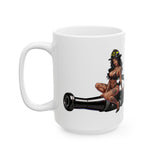 Firefighter Ceramic Mug — Brunette Smoothbore Nozzle (11oz, 15oz)
