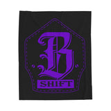 Purple Firefighter B-Shift Helmet Shield Velveteen Plush Blanket — Firefighter Throw