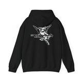 Winged Cherub Crest hoodie | Vintage Angel Illustration, Gothic Monogram