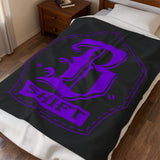 Purple Firefighter B-Shift Helmet Shield Velveteen Plush Blanket — Firefighter Throw