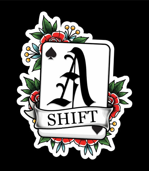 Buy 3 save 33% (Mix and Match) A-Shift Playing Card and Flowers Sticker (two decals a 2.5" and a 3")