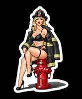 Buy 3 save 33% (mix and match) Hydrant Babe pinup style (two decals 2.5")  Sticker