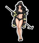 Hookin pinup style (two decals 2.5")  Sticker