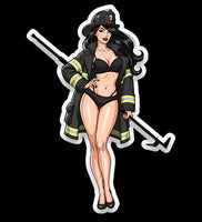 Hookin pinup style (two decals 2.5")  Sticker