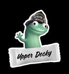 Buy 3 save 33% (mix and match) Upper Decky Firefighter Lizard meme (two decals 2.5")  Sticker