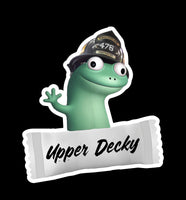 Buy 3 save 33% (mix and match) Upper Decky Firefighter Lizard meme (two decals 2.5")  Sticker