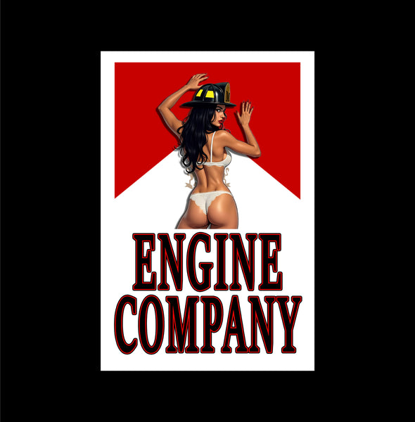 Buy 3 save 33% (mix and match) Engine Company Box Brunette (two decals 2.5")  Sticker