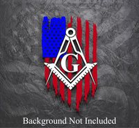 Red White Blue Stonemason Mason Masonic Freemason American flag sticker Decal