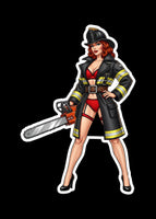 Truckwork Redhair pinup style (two decals 2.5")  Sticker