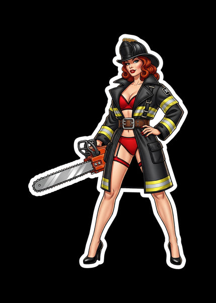 Truckwork Redhair pinup style (two decals 2.5")  Sticker