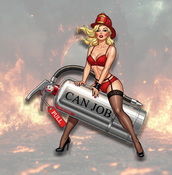 Canjob pinup style (two decals 2.5")  Sticker