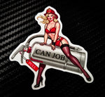 Canjob pinup style (two decals 2.5")  Sticker