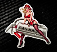 Canjob pinup style (two decals 2.5")  Sticker