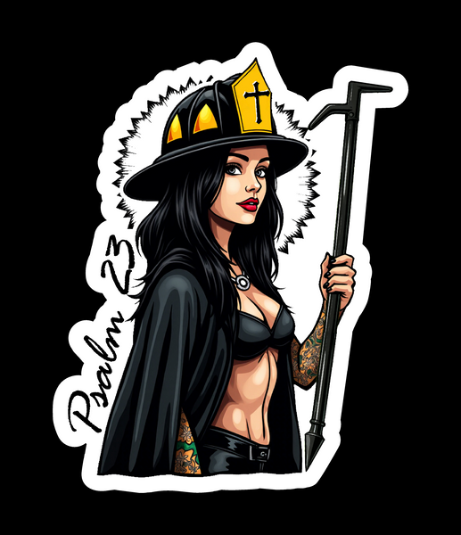 Buy 3 save 33% (mix and match) Psalm 23 Firefighter Shepard  (two decals 2.5")  Sticker