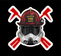 Buy 3 save 33% (mix and match) FireTrooper  Galactic Firefighter  (two decals 2.5")  Sticker