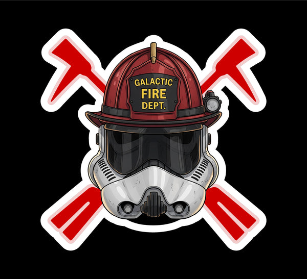 Buy 3 save 33% (mix and match) FireTrooper  Galactic Firefighter  (two decals 2.5")  Sticker