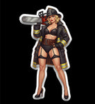 Truckwork pinup style (two decals 2.5")  Sticker