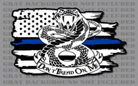 Police Officer Thin Blue Line Don't Tread On Me Gadsden American Flag Decal Law