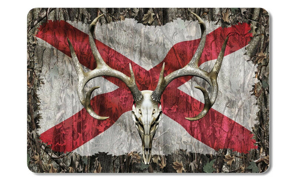 Alabama flag White Tail Buck Deer Skull Hunting sticker decal
