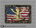 American flag Duck Drake Mallard Water Fowl Skull Hunting sticker decal