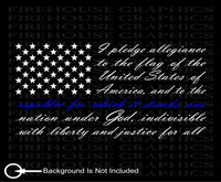 Thin Blue Line Police American flag pledge of allegiance vinyl sticker decal