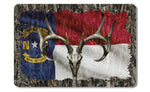 North Carolina flag White Tail Buck Deer Skull Hunting sticker decal