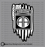 82nd Airborne Division Army American Flag Veteran weathered vinyl sticker decal
