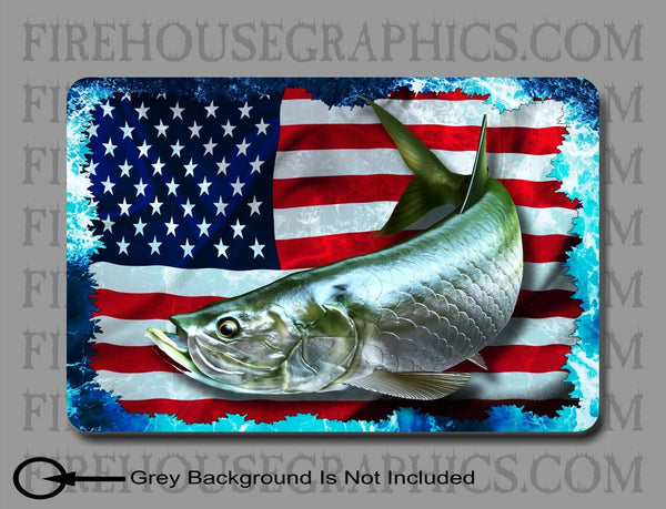 American flag Tarpon Pelagic Offshore Fishing sticker decal