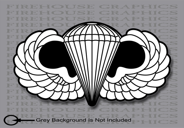 NonReflective or Reflective Airborne Division Parachutist Silver Jump Wings Army sticker decal