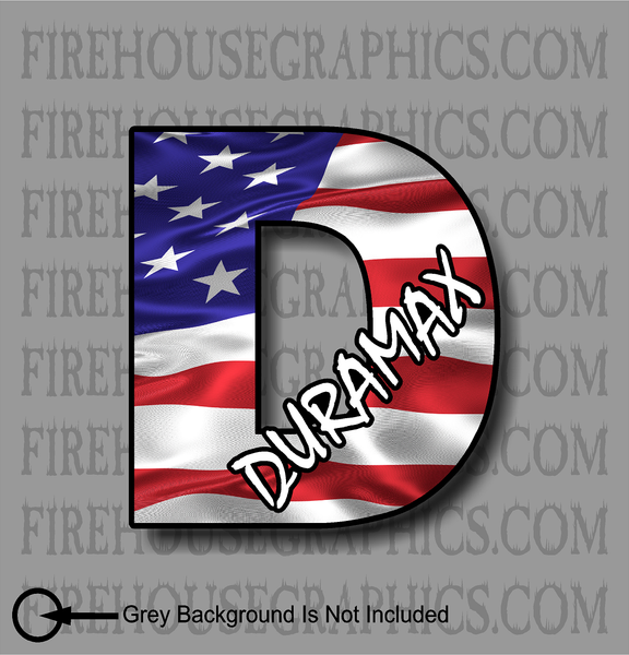 Chevrolet Duramax D American flag sticker decal