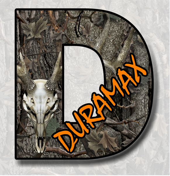 Silverado Chevy Chevrolet D Duramax Camouflage Buck Skull sticker decal