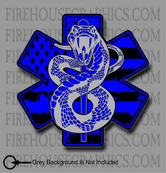 American Flag Star of Life EMS Decal Sticker