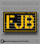 Yellow FJB American Flag Decal