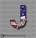 Jeep Wrangler American flag sticker decal