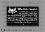 American flag Constitution We The People Preamble 2a Veteran sticker decal