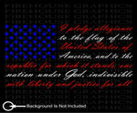 Red White Blue American flag Pledge of Allegiance vinyl sticker window decal
