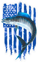 Wahoo Seatiger American Flag Decals Fishing